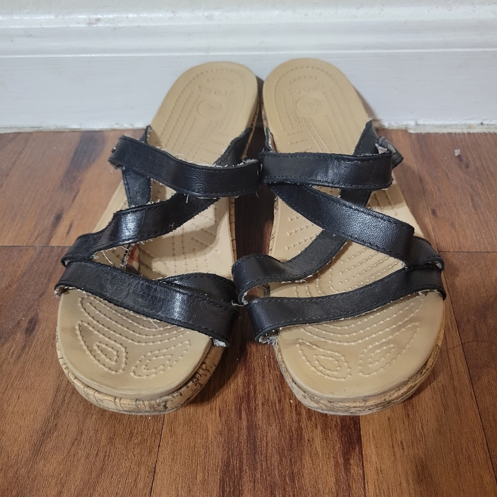 Crocs Sandles Cork Wedges Size 8